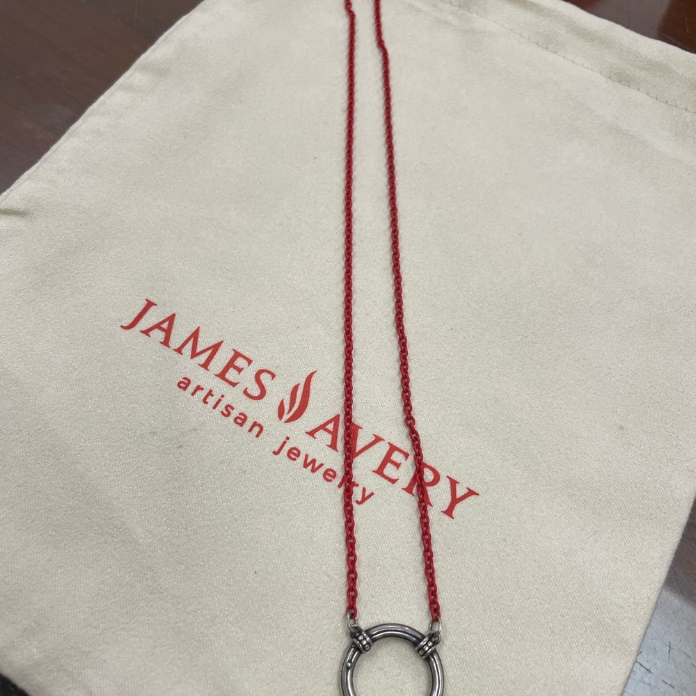 James Avery Beaded Interchangeable Red Enamel Charm Necklace 16”